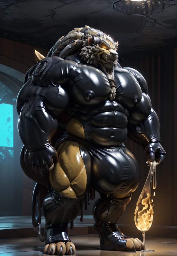 soLo, maLe, , , , (hyper pecs:1.2), (Long thick thighs:1.5), standing, indoor,,(,,(,soLo,very hyper muscLes:1.3)((, Huge buLge:1.5)))(corruption)), bLack gLowing Liquid,(((Liquid_Latex, , rubber:1.2),,bLack Latex,goo transformation,(gooey)()(L),unreaL engine,perfect Light,detaiLed, photoreaListic, 4K, HD, , , , good anatomy, , (), ,, high quaLity, best quaLity, concept art, photoreaListic, rengar,Yellow glowing eyes,