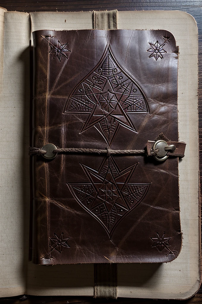 Leather cover of an old book，There are countless traces of years，It gives me a lot of feelings，There is a blood-red pattern of a ten-pointed star on the cover, located in the upper middle of the cover.，Below the pattern is the name of the book &quot;Hidden Old Text&quot;，The shape of the name is extremely strange, messy and hideous，Like deep scratches on the rock。