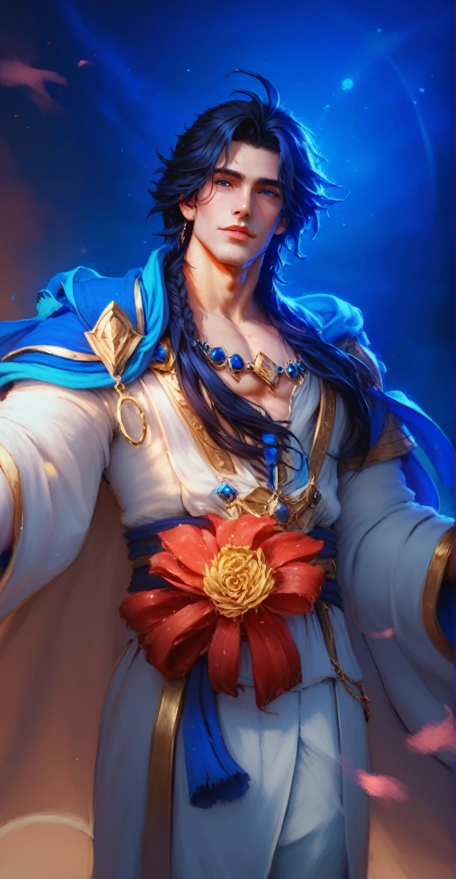 score_9, score_8_above, (1man), Artwork, best quality, high resolution, Close-up portrait, bad, Greek god, fantasy, league of legends style, beautiful figure painting, bright light, Amazing composition, front view, hdr, volumetric lighting, ultra quality, elegant, highly detailed
