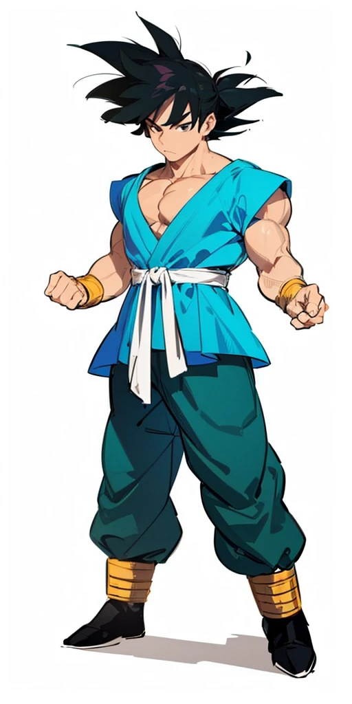 Hold the pose, but draw with flat colors, cel shading, limited color palette and simplified lighting. The body must be muscular and athletic.
