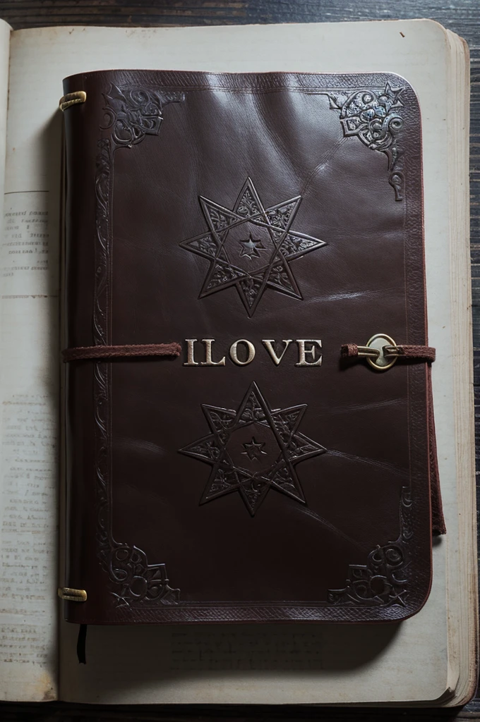 Leather cover of an old book，There are countless traces of years，It gives me a lot of feelings，There is a blood-red pattern of a ten-pointed star on the cover, located in the upper middle of the cover.，Below the pattern is the name of the book &quot;Hidden Old Text&quot;，The shape of the name is extremely strange, messy and hideous，Like deep scratches on the rock。