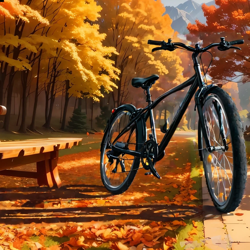 Bike in the sun,shadow of a bicycle
