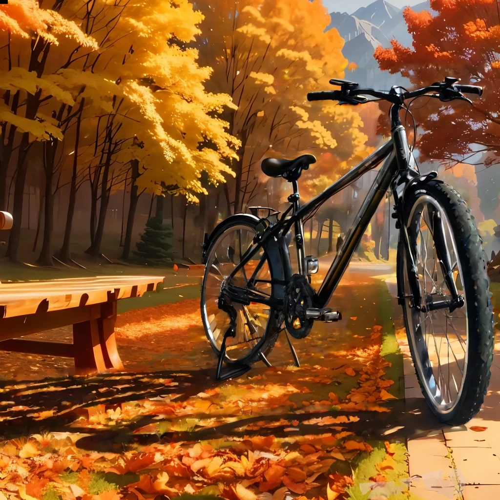 Bike in the sun,shadow of a bicycle