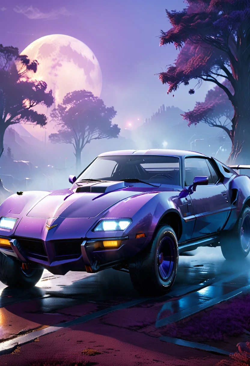 Beasts of the light, Liandra, Bloody Neat, southern pride, purple and blue accents, misty background, unreal engine, 8k, octane render,  in the style of Syd Mead --ar 2:3