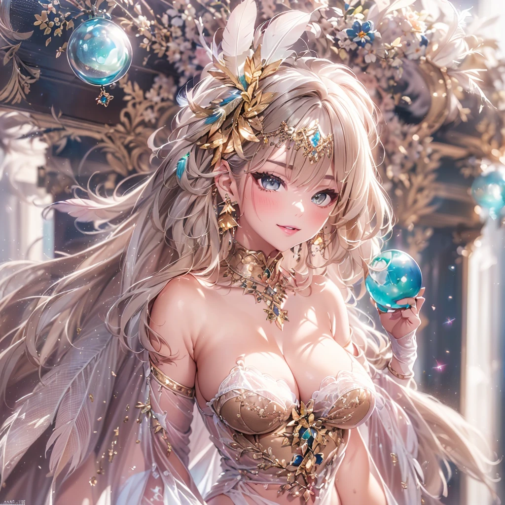 最高のmasterpiece、beautiful美しさ, 3D 2D, rich, blonde, stockings, High heels, poison、star、star、(Highly detailed CG Unity 8K wallpaper),(masterpiece), (最high quality), (Very detailedな), (Best Shadow), sharp eye liner, eye shadow, (((fine eye:1.1))), 超High resolution,Mature Woman、Sensual curves、Huge breasts、bubble、お尻のmasterpiece,Very detailedな, beautiful Mature Woman, Nightgowns and underwear, Captivating smile, Thick lips, plump唇, blush, Looking at the audience, Provocative expression, beautiful髪型, Cleavage, plump、Curvy Hips、Attractive face、Sexy Lingerie、An inviting gaze、Expressing emotions、Gorgeous Accessories 、colored feather, Precious metal decoration, colored Flowers, particle, Light, (masterpiece, 最high quality, 最high quality, Official Art, (1 Girl:1.3), Very detailed,(Fractal Art:1.1),(colorful:1.1)、(Flowers:1.3),Most detailed, (Dynamic pose), (Abstract background:1.3), (Shiny skin), (Many colors :1.4), (Earrings:1.4), (feather:1.4),masterpiece, 最high quality, Very detailedな, beautiful 、Mr.々Hair style,Gold headband,Ample breasts,beautiful butt,Greek clothing,Tulle covers the chest,Perfect balance, Detailed clothing,cinematic Lighting, Film Grain, 8K, masterpiece, Very detailedな, High detail, high quality, High resolution,(((Openwork decoration))),(((See-through dress)))、(((Anatomically correct body))) , Cowboy Shot, blush, (((1 Girl))), (masterpiece:1.3), (High resolution), (8K), (Very detailed), Perfect Face, (((最high quality))), detailed face, (alone),(((Sexy pose)))、(((Well-formed big)))、((beautiful目))、luxury、(((超High resolution)))、(((Detailed Description)))、(((Chubby body type)))、(((Body parts that correspond to anatomical structures)))、(((beautiful長いまつ毛)))、balanced figure,Fishnet tights、glamorous、(((Clear white and black 目)))、lipstick、(Undistorted face, eyes and body)、Finest Jewelry、gem、(長くカールしたbeautifulまつ毛)、(((バランス良いbeautiful胸)))、(transparent, Exquisite skin:1.2)、(((完璧なglamorousボディー)))、Actress's face、Super beautiful、Cute Smile、Healing beauty、Flower Shower、Perfect Eyes、Super sexy、Shiny skin、tutoring、Unblurred eyes