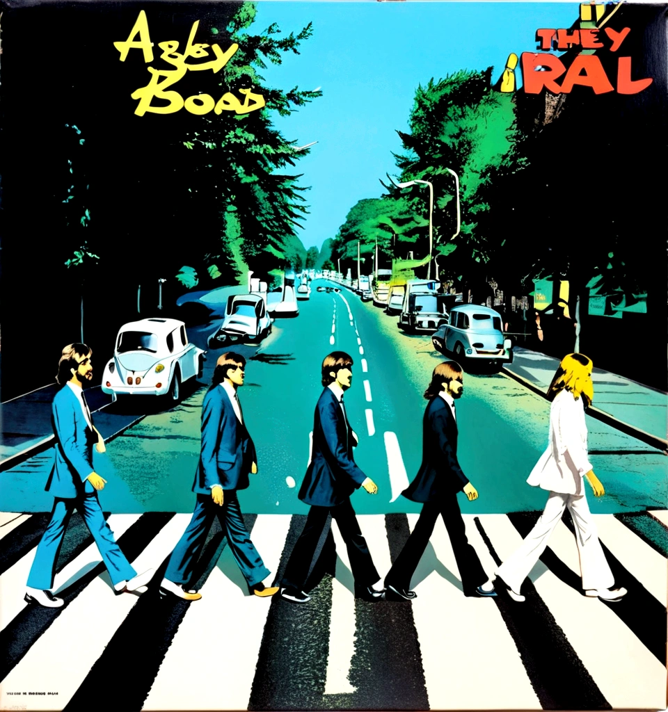 Cover of Beatles "Abbey Road" album, by Andy Warhol