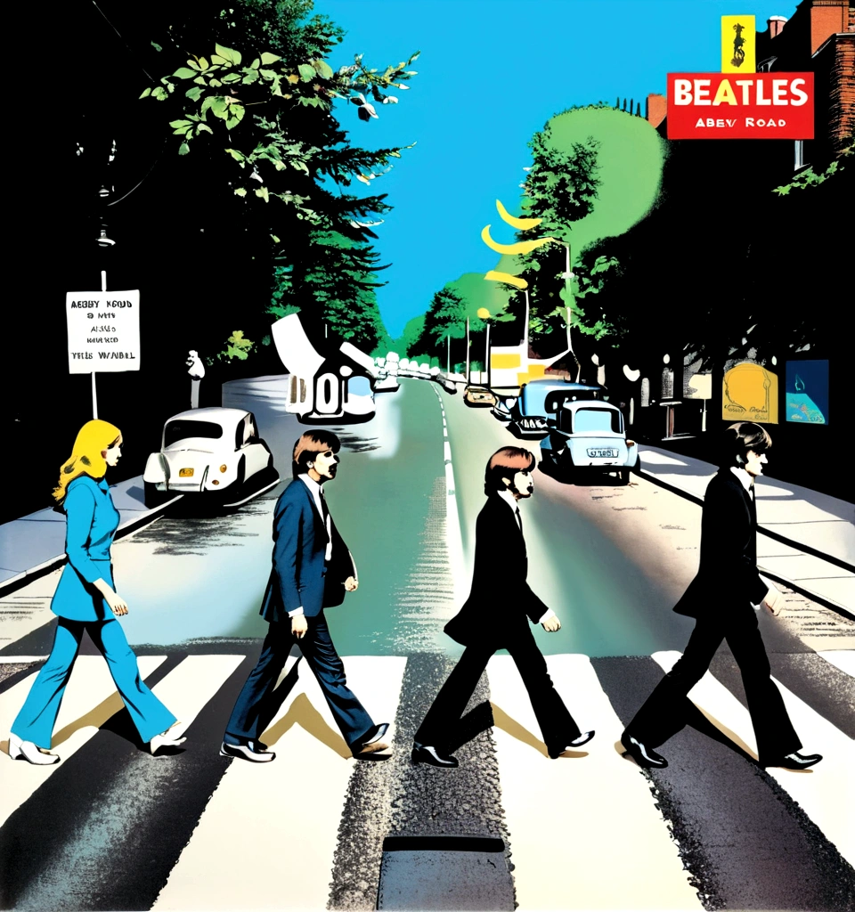 Cover of Beatles "Abbey Road" album, by Andy Warhol