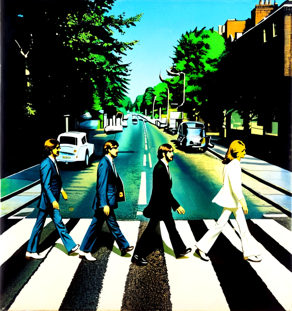 Cover of Beatles "Abbey Road" album, by Andy Warhol