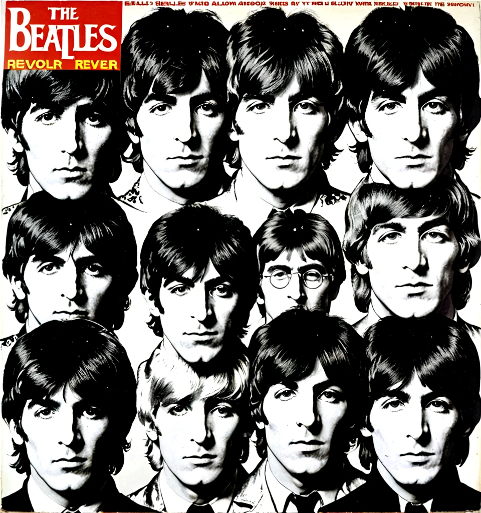 Cover of Beatles "Revolver" album, by Andy Warhol