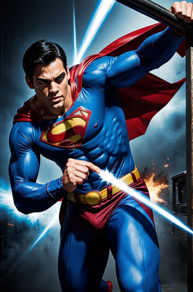 Super man punching bat man 