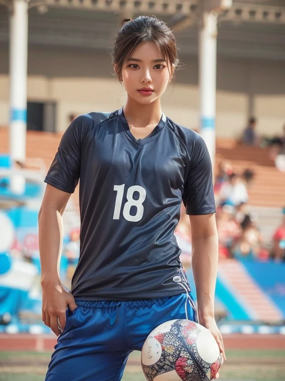 Araffe woman, ผู้หญิงlong hairชาวเอเชียตะวันออกเฉียงใต้ที่มีใบหน้ากลม, Large, prominent breasts, Warm light, morning sun,  long hair,black eyes,abdominal muscles, The body is beautiful and strong., thick hips, rounded chest, (digital painting, HDR, high contrast), 3d, 8K, 45,000,000 pixcls,Asian girl, Gorgeous Chinese model, Japanese model, beautiful asian woman, Japanese goddess, Very beautiful girl., beautiful young woman, very beautiful woman, Attractive and beautiful, sexy girl, Asian girl, beautiful female model, jaw-dropping beauty, Attractive, sexy, seductive face and body, 