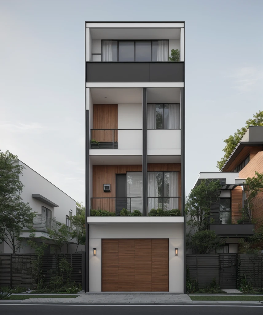 rendering of a modern house with a car parked in front of it, concept house, inter dimensional villa, urban house, frontview, wit studio, wide angle exterior 2022, mid-view, exterior design, modern lush condo as shopfront, contemporary house, realistic concept, architectural render, conceptual, detailed wide shot, all white render, mixed development