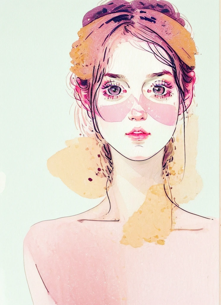 (nsfw:0.8), a woman by agnes cecile, luminous design, pastel colours, ink drips, autumn lights