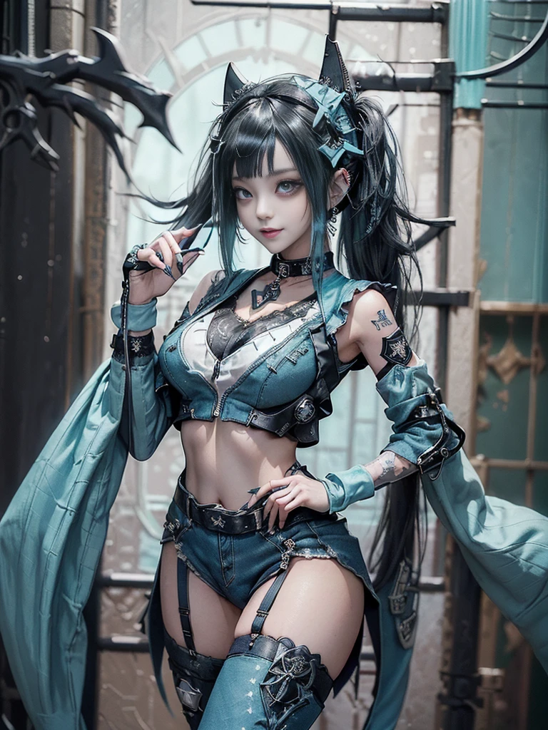 Female ta version of Shen from League of Legends, Sexy lewd hentai version ((Trending on Pixiv)), (anime realism), ((photorealistic Sexy)), ((mega large breasts, super curvy but slender, tiny waist, hourglass figure, trending fantasy art, six pack abs, exposing her breasts, massive camel toe, sexy breast indentation)), aroused, ((sfw, one girl)), solo, perfect body, perfect face, perfect hands, perfect fingers, perfect feet, perfect lips, perfect eyes, perfect background, perfect vibe, ((8k, highest resolution, 8k)), ray tracing, perfect volumetric lighting, octane render, high quality vector, ultra detailed, perfect red skin, (no abberations, clear picture), Azur Lane, hentai, Ecchi, perfect scene composition, cleavage, trending realism, female Prestige Shen, Final Fantasy XIV style demon succubus ninja, blue skin, alley scene, see-through clearbodysuit,