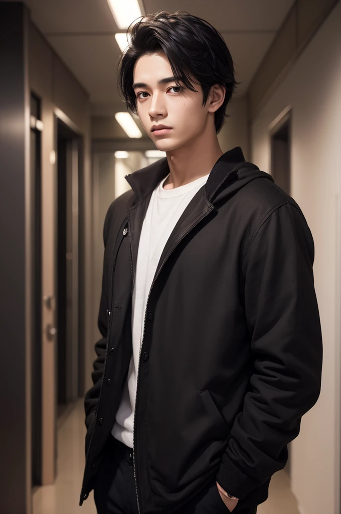 "I am a young man of average height, with black hair and dark eyes."