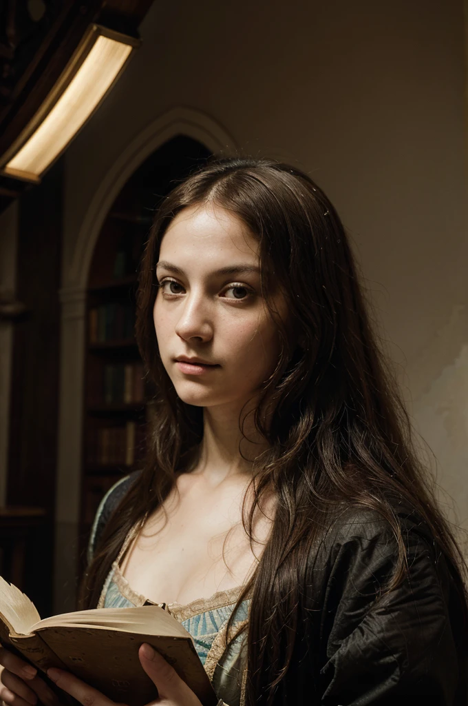 editorial photograph of a 25 year old woman fully nude full body image, (highly detailed face:1.4) (smile:0.7) (background inside dark, moody, private library :1.OV, by Devinn Pierre , canon AE-1, film stock photograph ,4 kodak portra 400 ,camera f1.6 lens ,rich colors ,hyper realistic ,lifelike texture, dramatic lighting , cinestill 800,