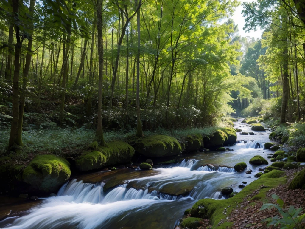 8K HD quality, River forest forest grows in the river,Church in the woods