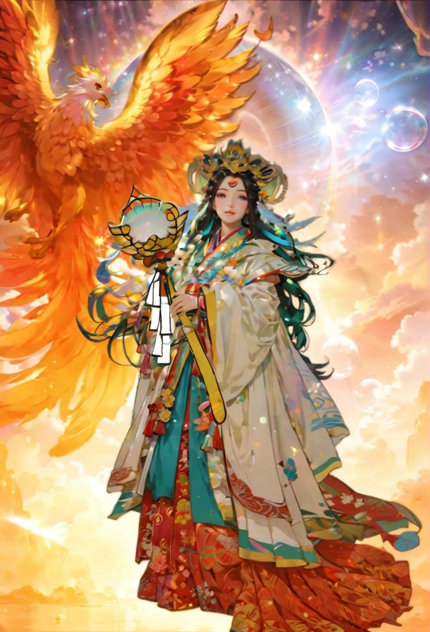 Highest quality、4k wallpaper、masterpiece、Highly detailed CG、Very fine grain、Super detailed、Intricate details、顔を上げる 1 天照大御godが中央にいます、Raise 1 happy smiling shy girl in center neon pop abstract art style、public、Very fine bubble stream、Very fine light sparkle、The delicate movements of very small flowers、Very... 1. **stage setting**: まずteethgod秘的な空間を設定します。A place with a calm atmosphere under the blue sky、天照大御godが舞を踊る場面です。空teeth澄み渡り、The light that makes you feel something special is shining in.。
2. **天照大御godの描写**: 天照大御godteeth美しく、god々It's full of beauty.。白いgod々Wearing a nice costume、My hair flutters quietly in the wind、It reflects light and shines。その表情teeth穏やかで、It has a calming presence to those around you.。
3. **周囲のgod々and Nature**: 天照大御godを見守るgod々teeth、It is expressed in various ways。wood々and rocks々The spirits that dwell in、Spiritual beings floating in the sky、Silently watching the dance。Also、海岸にteeth多くの人々Gathered、We are praying with our hands together。彼らの顔にteeth信仰と希望が宿っています。
4. **Light and Color**: 空とgod々の周りにteeth、There is a special light and color。for example、god々The soft light that illuminates the figure of、The sky changes from blue to purple, enveloping the entire space.。
5. **Ambience**: この場面teeth静謐でgod聖な雰囲気に満ちています。It gives viewers a sense of comfort and excitement.、精god的なエネルギーが漂っています。