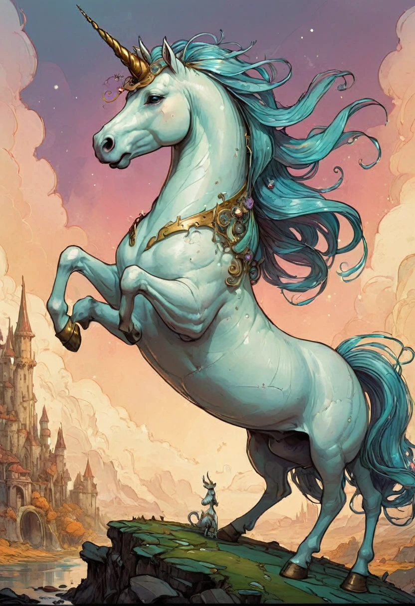 Fantasy unicorn, author:Brian Kesinger, best quality, masterpiece, Ultra-high detail, 8K