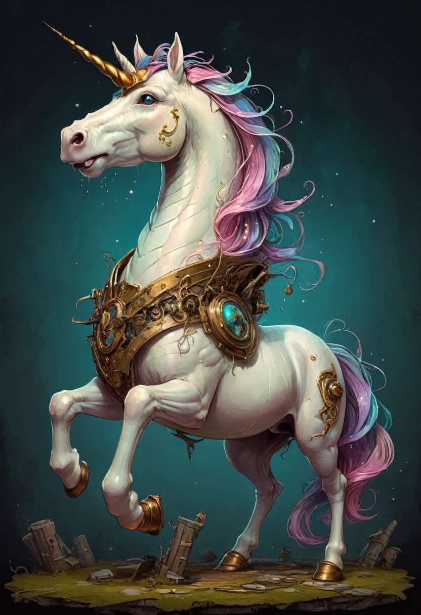 Fantasy unicorn, author：Brian Kesinger, best quality, masterpiece, Ultra-high detail, 8K