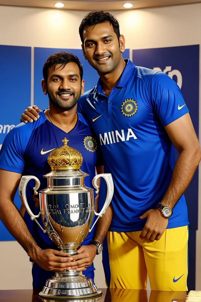 Dhoni and rohit in one frame with trophy