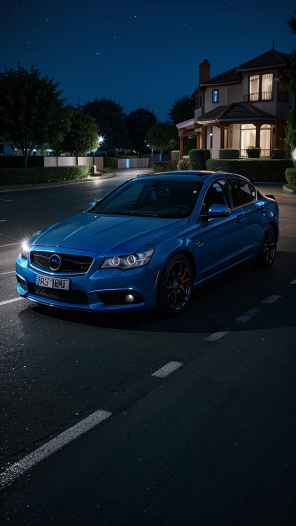 Blue night, rich car