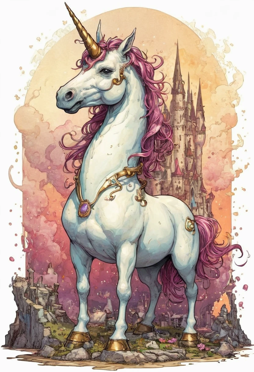 Fantasy unicorn, pussy, author:Brian Kesinger, best quality, masterpiece, Ultra-high detail, 8K