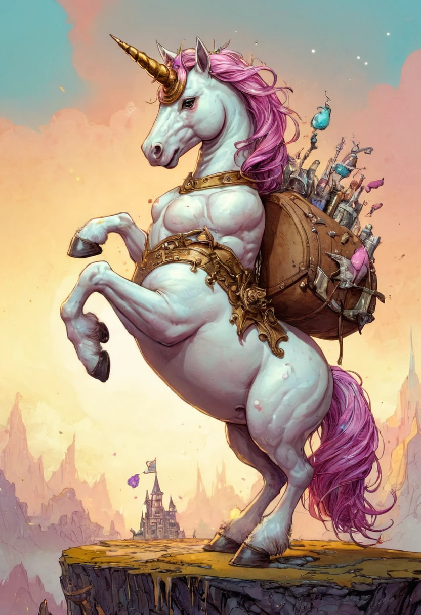 Fantasy unicorn, pussy, author:Brian Kesinger, best quality, masterpiece, Ultra-high detail, 8K