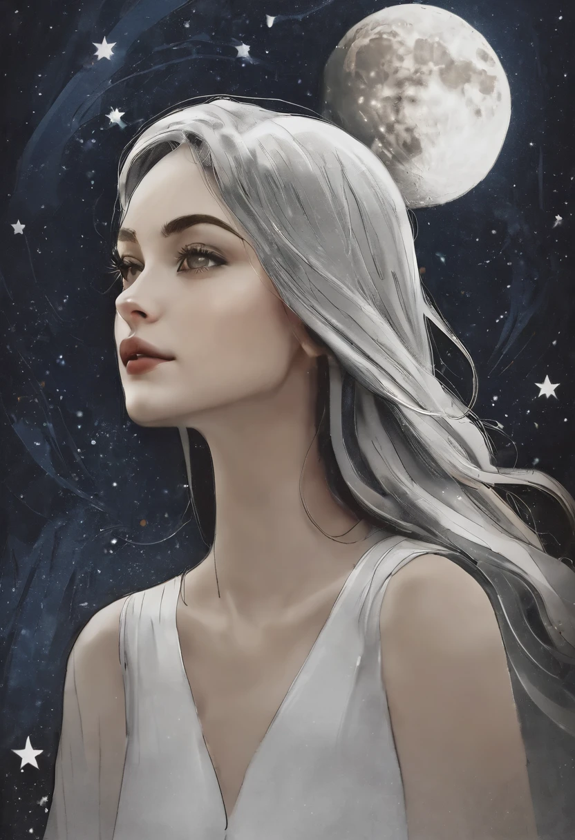 Moon,star,woman