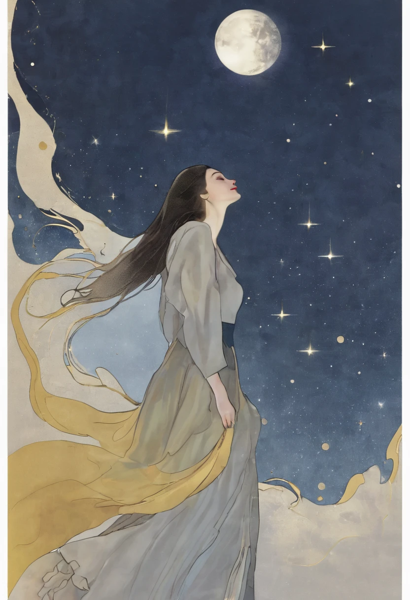 Moon,star,woman