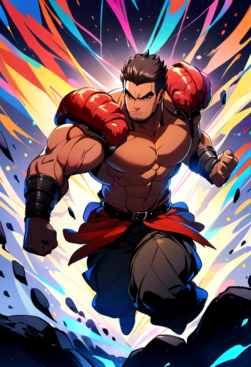 make an advertisement for a drink product with an animated picture that makes the body strong