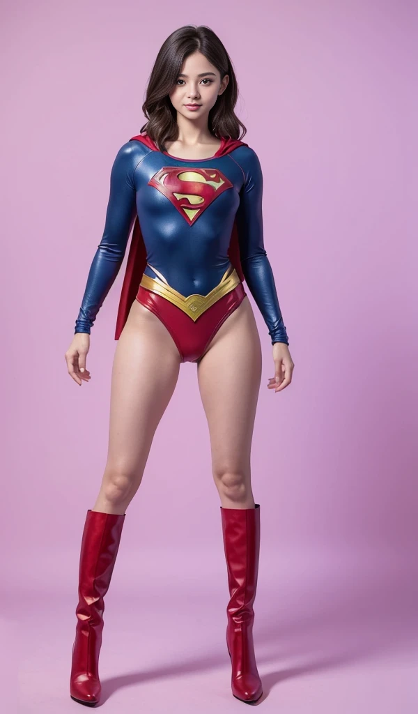 No background、(((Sweating profusely))).(((Beautiful legs in black tights.)))、(((Legally express the beauty of your smile)))、((((Make the most of your original images)))、(((体にぴったりフィットするSupergirl Costume)))、(((Supergirl Costume)))、(((short and beautiful hair)))、(((suffering)))、(((Please wear black tights....、Wear red boots)))、((Best image quality、8K))、((Highest quality、8K、masterpiece:1.3))、(((Preserve background )))、Sharp focus:1.2、Beautiful woman with perfect figure:1.4、Slim Abs:1.2、Wet body:1.5、Highly detailed face and skin texture、8K
