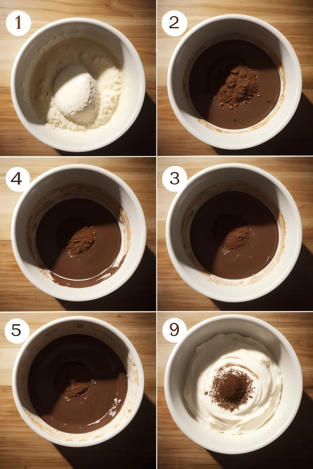 Fluffy Chocolate Muffins • Preparation time: 10 minutes • Cooking time: 21 minutes • Total time: 40 minutes • Performance: 12-14 muffins Ingredients • 250g wheat flour • 200g granulated sugar • 40g unsweetened natural cocoa powder • 1 teaspoon baking soda • 1/2 teaspoon salt • 315g chocolate chips • 2 large eggs • 185g full cream or natural yogurt, at room temperature • 120ml vegetable oil • 120ml whole milk , at room temperature • 1 and 1/2 teaspoons vanilla extract How to Make 1.	Preheat the oven to 220° C 2.	Prepare the molds. This recipe makes about 14 muffins 3.	Mix the flour, sugar, Cocoa powder, the bicarbonate, salt and chocolate chips in a large bowl. Left aside.
4.	Beat the eggs, the cream, the oil, milk and vanilla extract until incorporated. 
5.	Pour the wet ingredients into the dry ingredients and mix with a wooden spoon until completely combined.. The dough is very thick, so I recommend a firm spoon. Avoid overmixing. The dough will be thick and sticky.
6.	Fill the molds to the top. Bake for 5 minutes and then, keeping muffins in the oven, reduce the oven temperature to 180°C. 
7.	Bake for another 15 minutes, place a toothpick in the middle of the dough, if it comes out clean, ta pronto.
8.	The total time these muffins take in the oven is about 20-21 minutes, more or less. 

