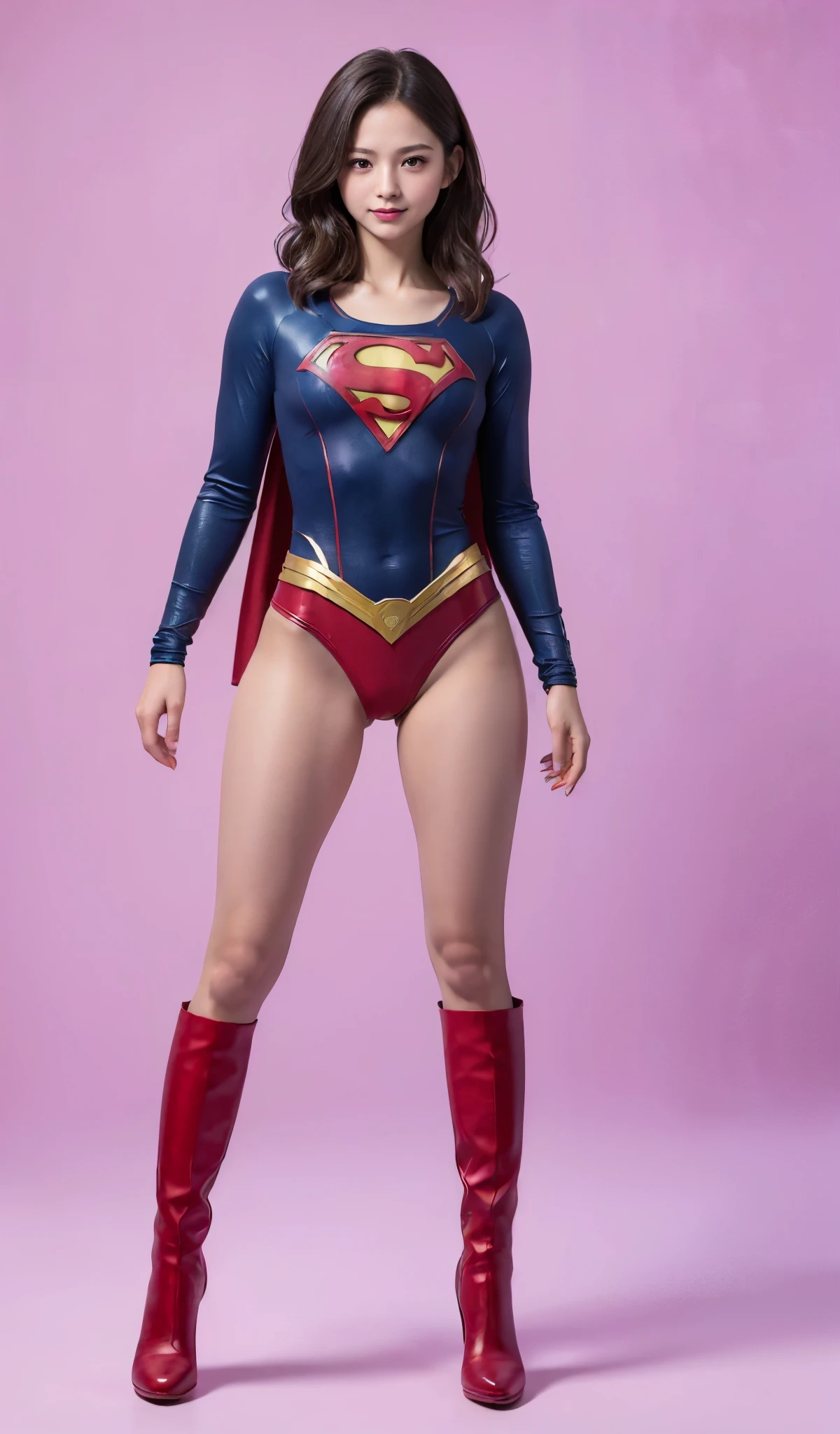 No background、(((Sweating profusely))).(((Beautiful legs in black tights.)))、(((Legally express the beauty of your smile)))、((((Make the most of your original images)))、(((体にぴったりフィットするSupergirl Costume)))、(((Supergirl Costume)))、(((short and beautiful hair)))、(((suffering)))、(((Please wear black tights....、Wear red boots)))、((Best image quality、8K))、((Highest quality、8K、masterpiece:1.3))、(((Preserve background )))、Sharp focus:1.2、Beautiful woman with perfect figure:1.4、Slim Abs:1.2、Wet body:1.5、Highly detailed face and skin texture、8K