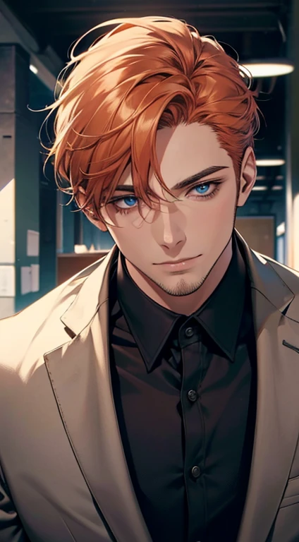 (best quality,4k,8k,highres,masterpiece:1.2),ultra-detailed,(realistic,photorealistic,photo-realistic:1.37),1 man,31 years old,mature man,very handsome,without expression,smile,short grey b
Orange hair,blue eyes,penetrating gaze,perfect face without errors,imposing posture,businessman,office background,cinematic lighting,hdr image
