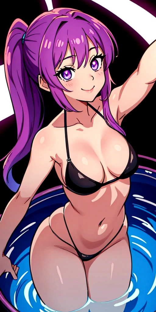 Breasts seen from the bottom perspective Simplis beautiful sexy woman with long straight hair light effect touching her swimwear she wears a tub top with a simple black bikini smiling face looking smiling(( Additional Detail:forma: Eye shapes vary greatly, but generally have rounded and curvilinear contours. This smoothness contributes to the overall aesthetic of "cuteness" and youth often associated with anime.
Iris: Iris colors are vibrant and varied, ranging from natural tones like brown and blue to fantasy colors like pink, green and purple. This variety contributes to the creation of visually appealing and distinct characters..
sheen: Anime eyes often have a glare or light reflection, which gives them a vivid and dynamic appearance. This glow can be used to highlight the character's emotion or to draw attention to a specific point in the scene..))