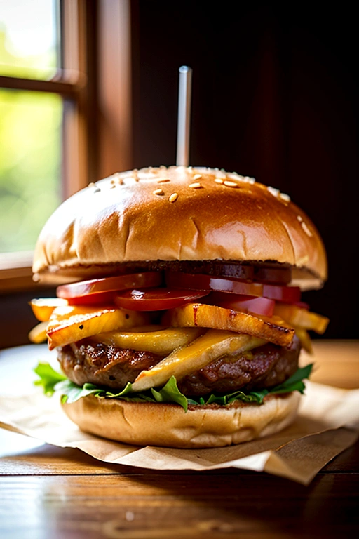 hamburger, french fries, One glass of soda, Super detailed, Ultra-realistic, High resolution