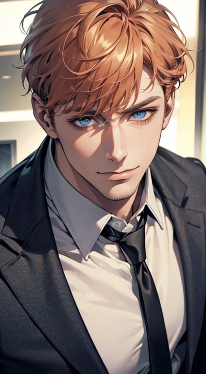 (best quality,4k,8k,highres,masterpiece:1.2),ultra-detailed,(realistic,photorealistic,photo-realistic:1.37),1 man,31 years old,mature man,very handsome,without expression,smile,short grey b
Orange hair,blue eyes,penetrating gaze,perfect face without errors,imposing posture,businessman,office background,cinematic lighting,hdr image