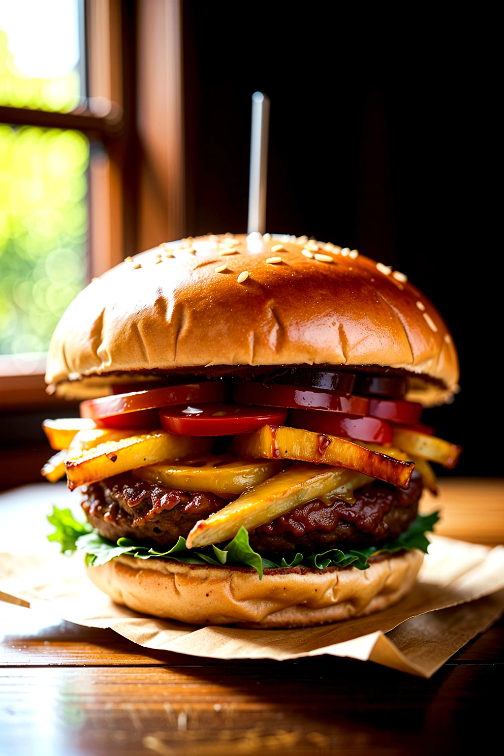 hamburger, french fries, One glass of soda, Super detailed, Ultra-realistic, High resolution