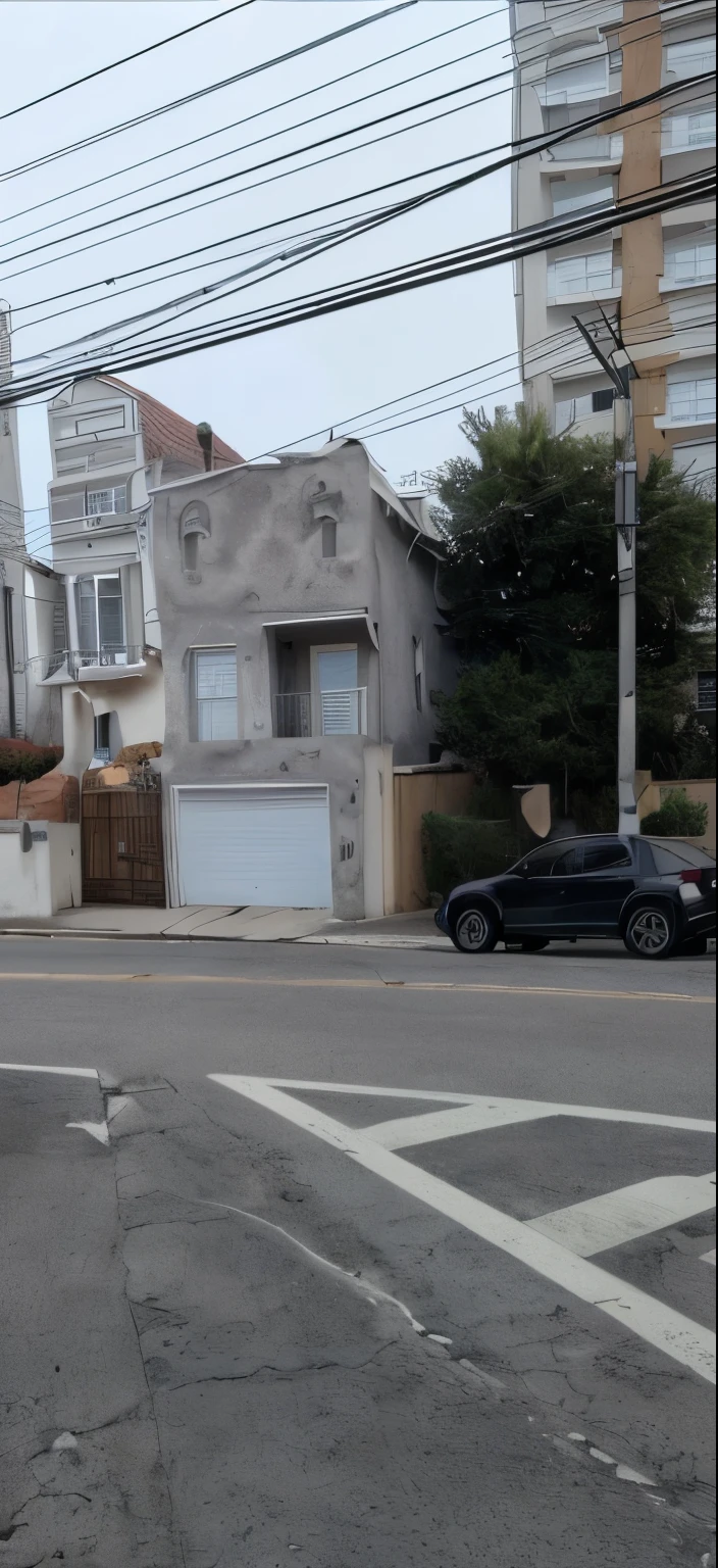 Create a beautiful facade on this house with a white gate