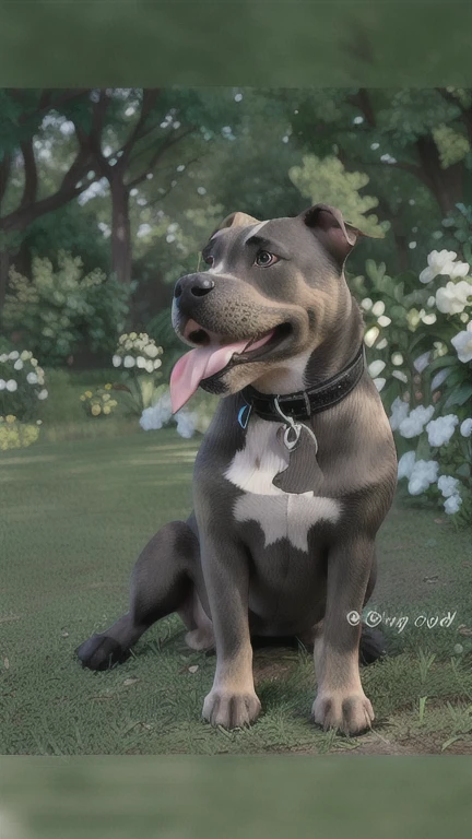 Pittbull dog sitting black