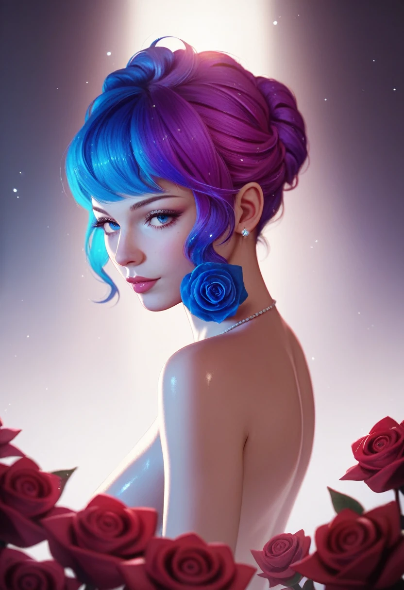 Crystal Rose, peculiar, galaxy, clean, shiny, shiny, brilliant, rich and colorful, Stunning photography, Dramatic Lighting, Photorealism, Extremely detailed, 4K, Depth of Field, high resolution