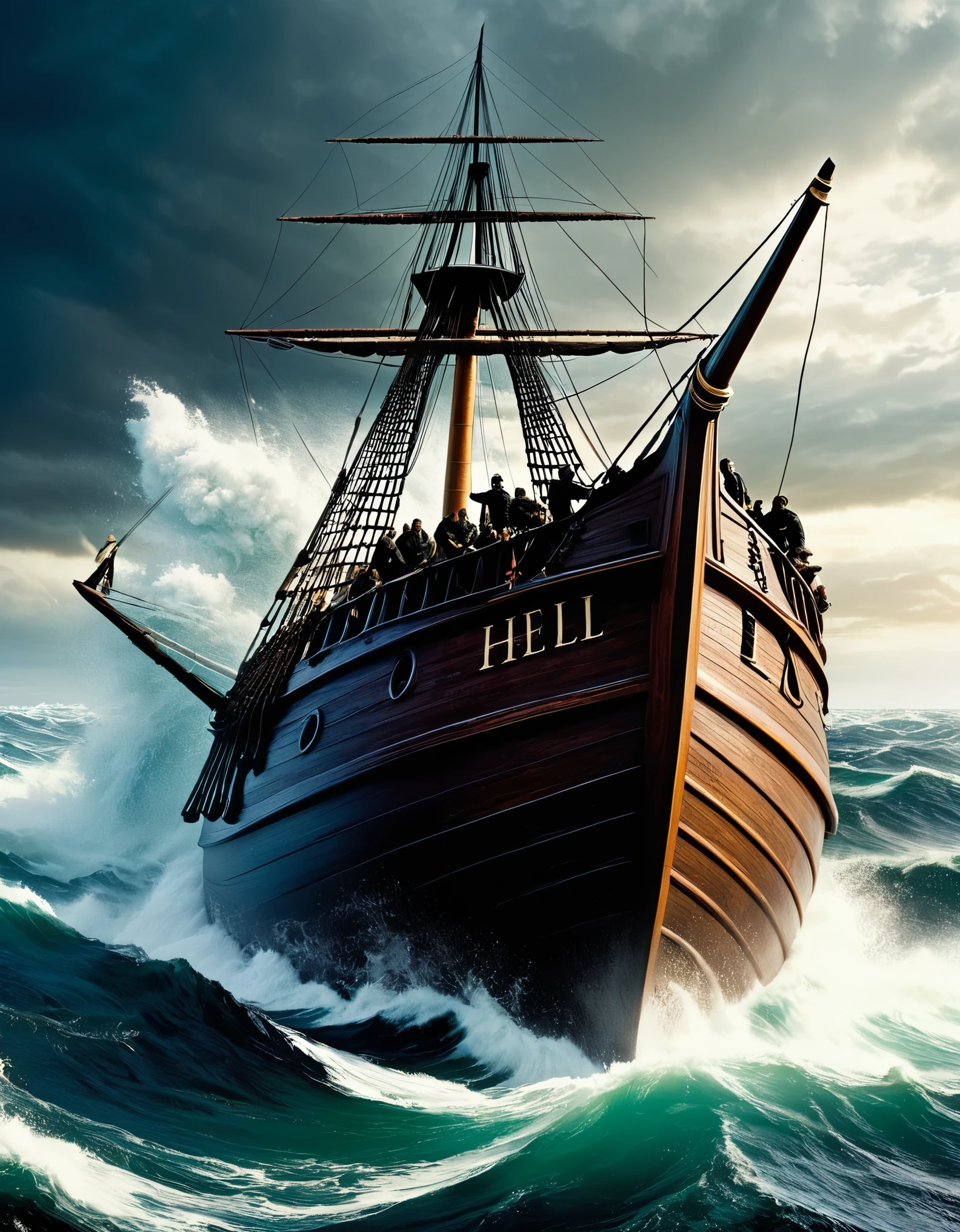 "To the last, I grapple with thee; from hell's heart, I stab at thee; for hate's sake, I spit my last breath at thee."
Image Prompt: Create a dramatic and intense image of Captain Ahab's final confrontation with Moby-Dick, emphasizing the theme of obsession and revenge.