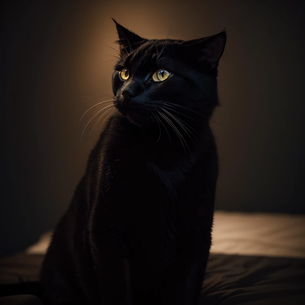 Black cat in the dark