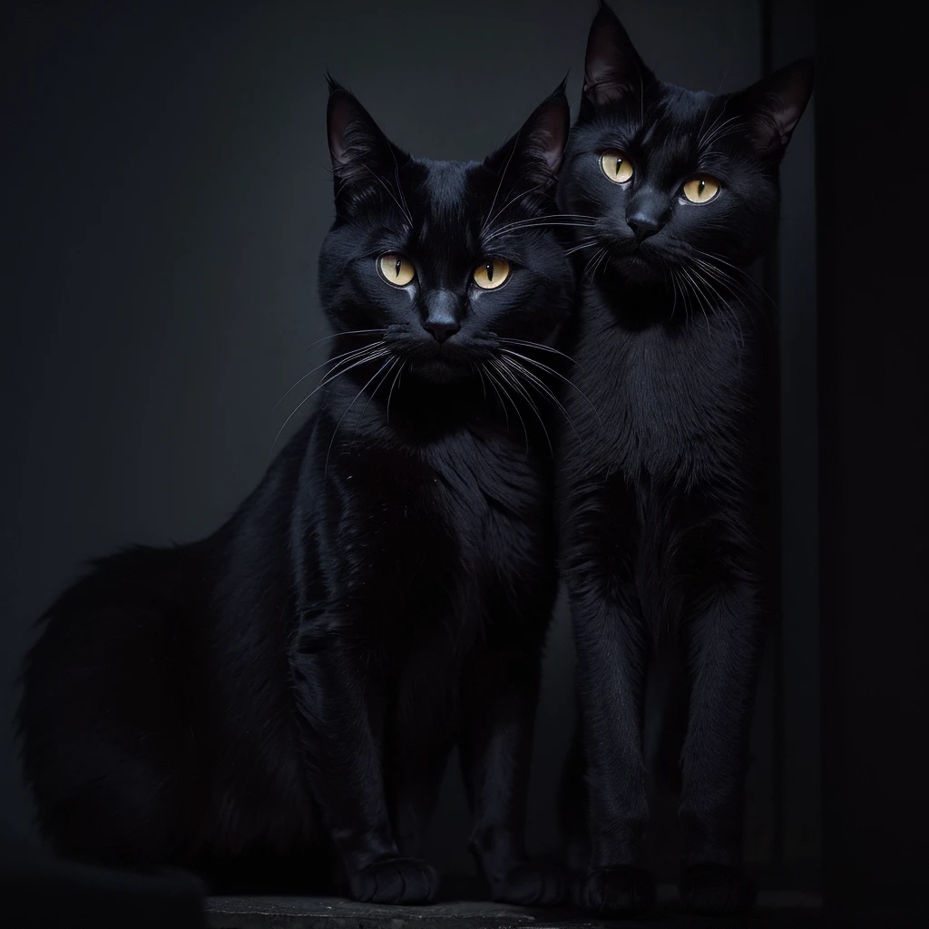 Black cat in the dark