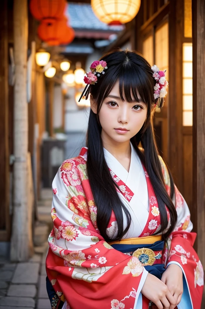 Beautiful, cute, noble and mysterious Japanese women in kimonos