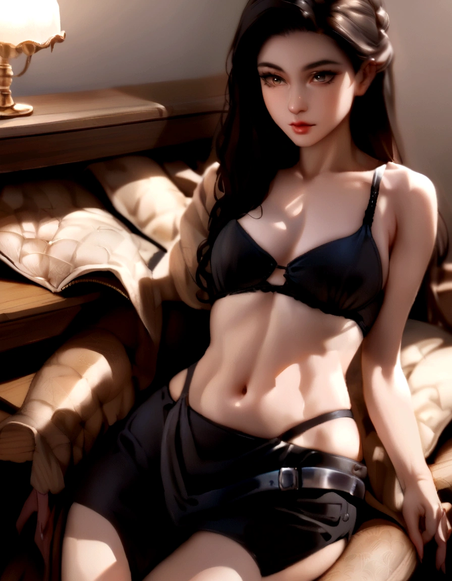 woman，Sexy，White lingerie，whole body