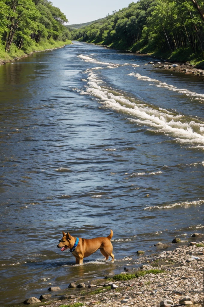 Dog river nature 