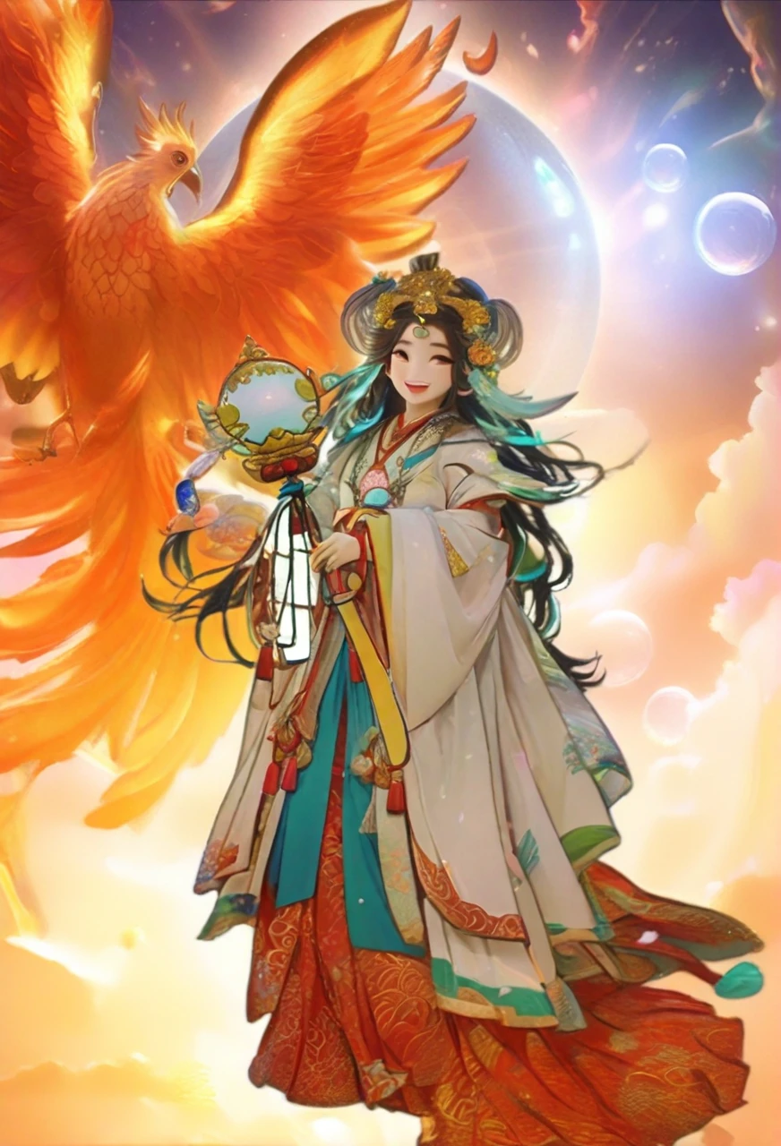 Highest quality、4k wallpaper、masterpiece、Highly detailed CG、Very fine grain、Super detailed、Intricate details、顔を上げる 1 天照大御godが中央にいます、Raise 1 happy smiling shy girl in center neon pop abstract art style、public、Very fine bubble stream、Very fine light sparkle、The delicate movements of very small flowers、Very... 1. **stage setting**: まずteethgod秘的な空間を設定します。A place with a calm atmosphere under the blue sky、天照大御godが舞を踊る場面です。空teeth澄み渡り、The light that makes you feel something special is shining in.。
2. **天照大御godの描写**: 天照大御godteeth美しく、god々It's full of beauty.。白いgod々Wearing a nice costume、My hair flutters quietly in the wind、It reflects light and shines。その表情teeth穏やかで、It has a calming presence to those around you.。
3. **周囲のgod々and Nature**: 天照大御godを見守るgod々teeth、It is expressed in various ways。wood々and rocks々The spirits that dwell in、Spiritual beings floating in the sky、Silently watching the dance。Also、海岸にteeth多くの人々Gathered、We are praying with our hands together。彼らの顔にteeth信仰と希望が宿っています。
4. **Light and Color**: 空とgod々の周りにteeth、There is a special light and color。for example、god々The soft light that illuminates the figure of、The sky changes from blue to purple, enveloping the entire space.。
5. **Ambience**: この場面teeth静謐でgod聖な雰囲気に満ちています。It gives viewers a sense of comfort and excitement.、精god的なエネルギーが漂っています。