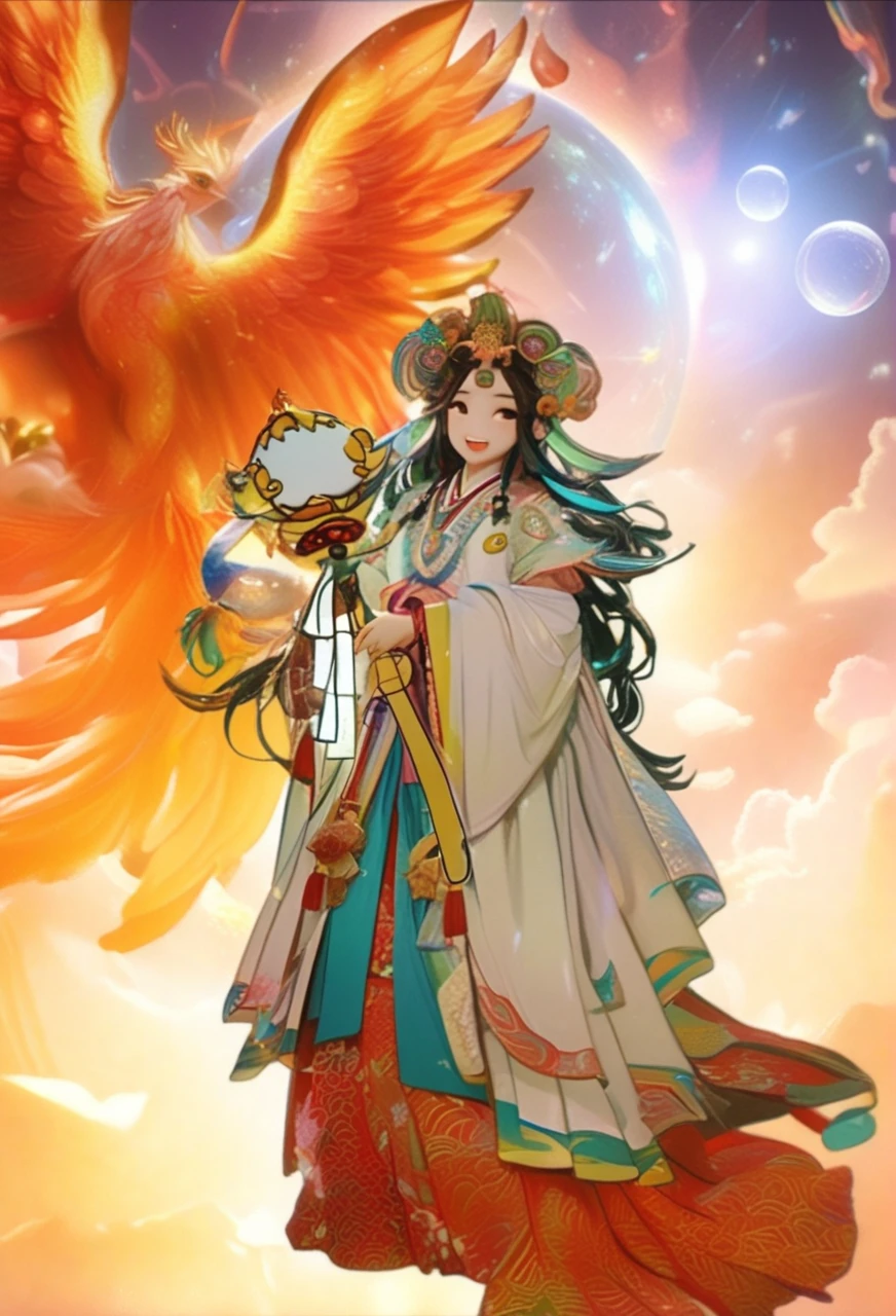 Highest quality、4k wallpaper、masterpiece、Highly detailed CG、Very fine grain、Super detailed、Intricate details、顔を上げる 1 天照大御godが中央にいます、Raise 1 happy smiling shy girl in center neon pop abstract art style、public、Very fine bubble stream、Very fine light sparkle、The delicate movements of very small flowers、Very... 1. **stage setting**: まずteethgod秘的な空間を設定します。A place with a calm atmosphere under the blue sky、天照大御godが舞を踊る場面です。空teeth澄み渡り、The light that makes you feel something special is shining in.。
2. **天照大御godの描写**: 天照大御godteeth美しく、god々It's full of beauty.。白いgod々Wearing a nice costume、My hair flutters quietly in the wind、It reflects light and shines。その表情teeth穏やかで、It has a calming presence to those around you.。
3. **周囲のgod々and Nature**: 天照大御godを見守るgod々teeth、It is expressed in various ways。wood々and rocks々The spirits that dwell in、Spiritual beings floating in the sky、Silently watching the dance。Also、海岸にteeth多くの人々Gathered、We are praying with our hands together。彼らの顔にteeth信仰と希望が宿っています。
4. **Light and Color**: 空とgod々の周りにteeth、There is a special light and color。for example、god々The soft light that illuminates the figure of、The sky changes from blue to purple, enveloping the entire space.。
5. **Ambience**: この場面teeth静謐でgod聖な雰囲気に満ちています。It gives viewers a sense of comfort and excitement.、精god的なエネルギーが漂っています。